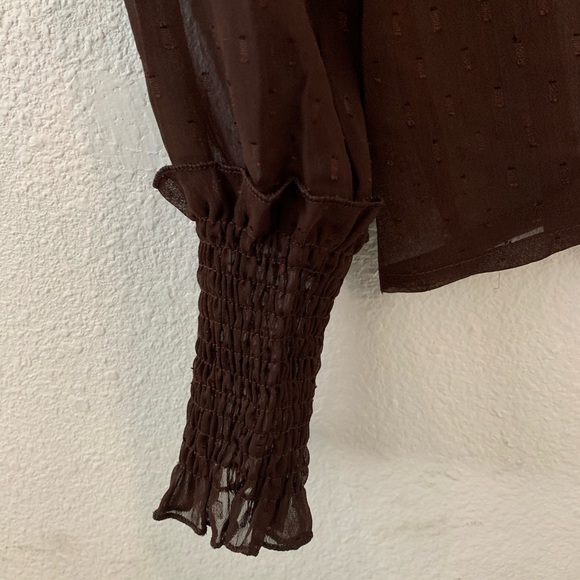 Surrealist Brown lace button down blouse - Picture 7 of 12